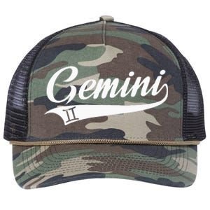 Gemini Zodiac Sign Horoscope Throwback Design Classic Retro Rope Trucker Hat Cap