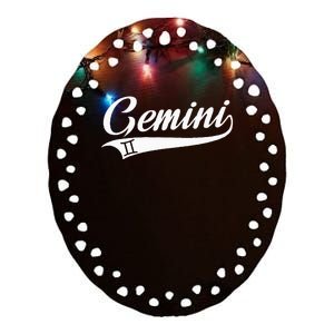 Gemini Zodiac Sign Horoscope Throwback Design Classic Ceramic Oval Ornament