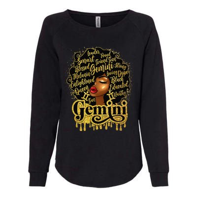 Gemini Zodiac Sign Birthday Queen Afro Black Women Womens California Wash Sweatshirt