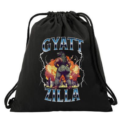 Gyatt Zilla Thic Zilla Meme Gen Z Alpha Drawstring Bag