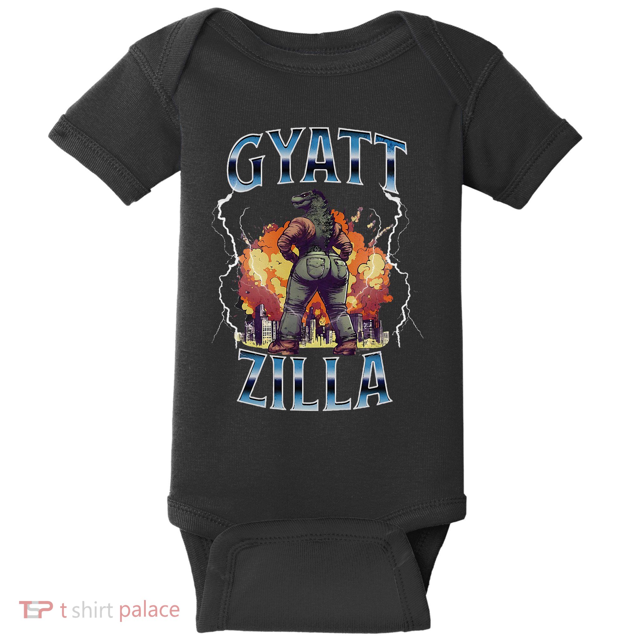 Gyatt Zilla Thic Zilla Meme Gen Z Alpha Baby Bodysuit
