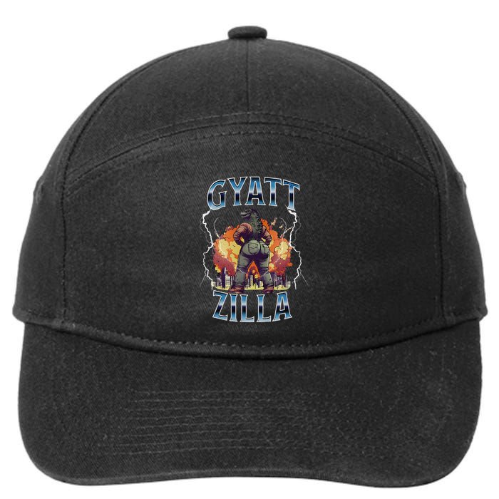 Gyatt Zilla Thic Zilla Meme Gen Z Alpha 7-Panel Snapback Hat
