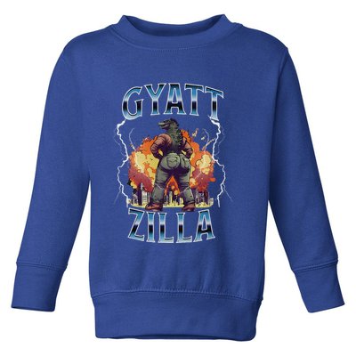 Gyatt Zilla Thic Zilla Meme Gen Z Alpha Toddler Sweatshirt