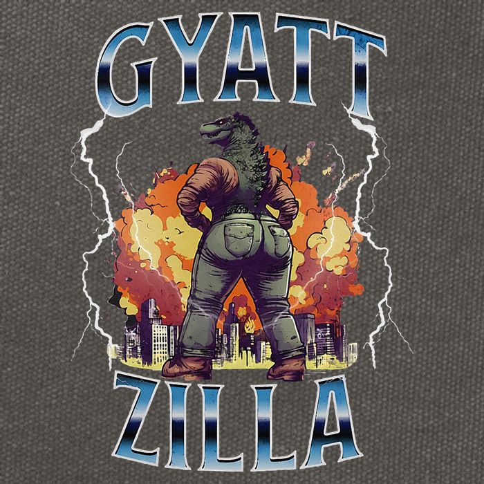 Gyatt Zilla Thic Zilla Meme Gen Z Alpha Cotton Canvas Backpack