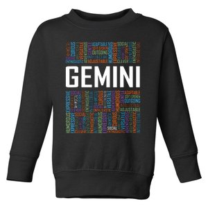 Gemini Zodiac Traits Horoscope Astrology Sign Gift Words Toddler Sweatshirt