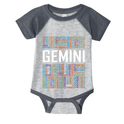 Gemini Zodiac Traits Horoscope Astrology Sign Gift Words Infant Baby Jersey Bodysuit