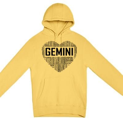 Gemini Zodiac Traits Horoscope Astrology Sign Gift Heart Premium Pullover Hoodie