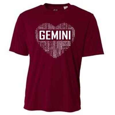 Gemini Zodiac Traits Horoscope Astrology Sign Gift Heart Cooling Performance Crew T-Shirt