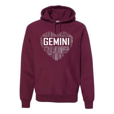 Gemini Zodiac Traits Horoscope Astrology Sign Gift Heart Premium Hoodie