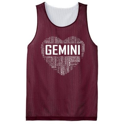 Gemini Zodiac Traits Horoscope Astrology Sign Gift Heart Mesh Reversible Basketball Jersey Tank