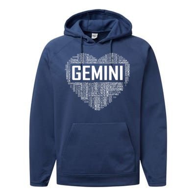 Gemini Zodiac Traits Horoscope Astrology Sign Gift Heart Performance Fleece Hoodie