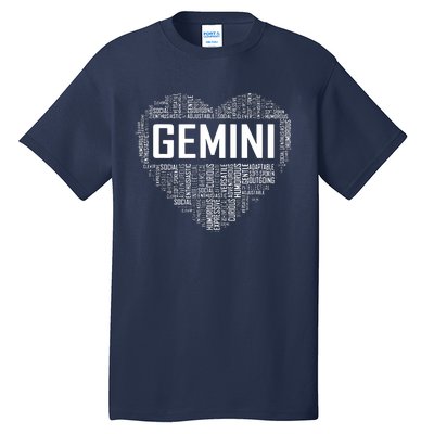 Gemini Zodiac Traits Horoscope Astrology Sign Gift Heart Tall T-Shirt