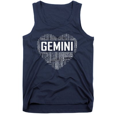 Gemini Zodiac Traits Horoscope Astrology Sign Gift Heart Tank Top