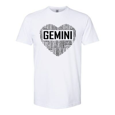 Gemini Zodiac Traits Horoscope Astrology Sign Gift Heart Softstyle CVC T-Shirt