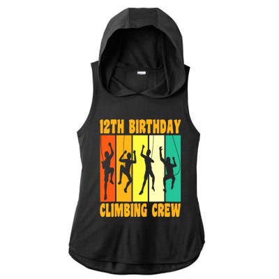 Happy 12 Birthday 12 Year Old Climber Climbing 12th Birthday Ladies PosiCharge Tri-Blend Wicking Draft Hoodie Tank