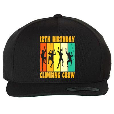 Happy 12 Birthday 12 Year Old Climber Climbing 12th Birthday Wool Snapback Cap
