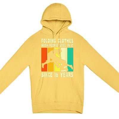 Happy 16 Birthday 16 Year Old Vintage Wrestling 16 Birthday Premium Pullover Hoodie