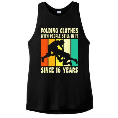 Happy 16 Birthday 16 Year Old Vintage Wrestling 16 Birthday Ladies PosiCharge Tri-Blend Wicking Tank