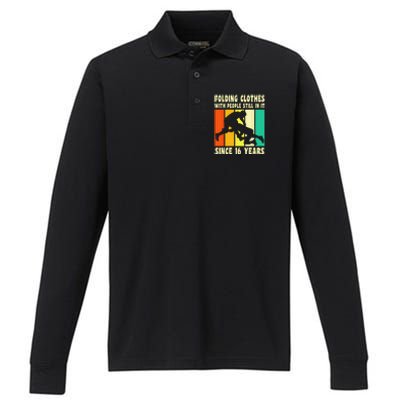 Happy 16 Birthday 16 Year Old Vintage Wrestling 16 Birthday Performance Long Sleeve Polo