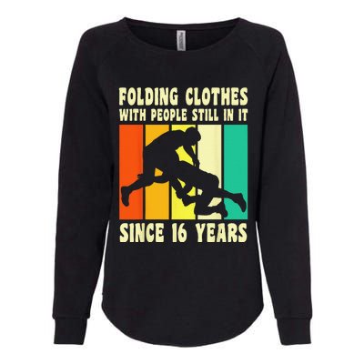 Happy 16 Birthday 16 Year Old Vintage Wrestling 16 Birthday Womens California Wash Sweatshirt