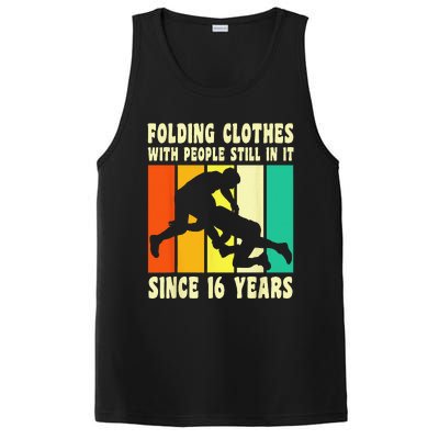 Happy 16 Birthday 16 Year Old Vintage Wrestling 16 Birthday PosiCharge Competitor Tank