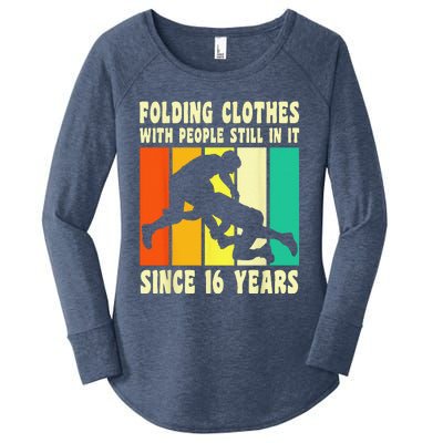 Happy 16 Birthday 16 Year Old Vintage Wrestling 16 Birthday Women's Perfect Tri Tunic Long Sleeve Shirt