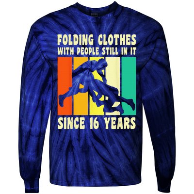 Happy 16 Birthday 16 Year Old Vintage Wrestling 16 Birthday Tie-Dye Long Sleeve Shirt