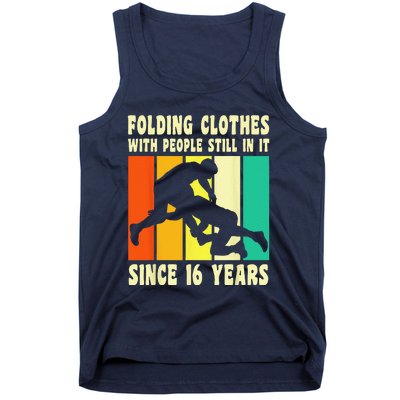 Happy 16 Birthday 16 Year Old Vintage Wrestling 16 Birthday Tank Top