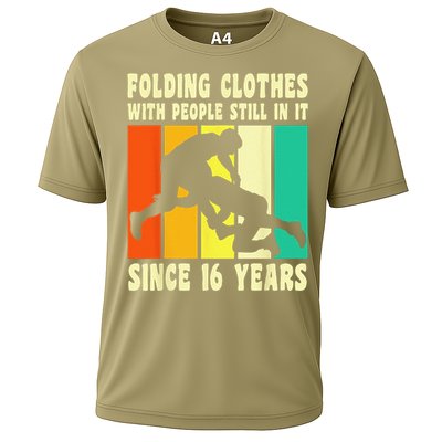 Happy 16 Birthday 16 Year Old Vintage Wrestling 16 Birthday Cooling Performance Crew T-Shirt