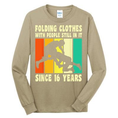 Happy 16 Birthday 16 Year Old Vintage Wrestling 16 Birthday Tall Long Sleeve T-Shirt