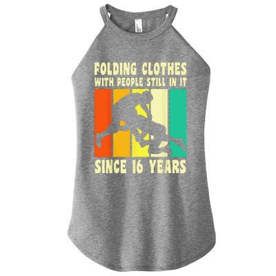 Happy 16 Birthday 16 Year Old Vintage Wrestling 16 Birthday Women's Perfect Tri Rocker Tank