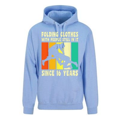 Happy 16 Birthday 16 Year Old Vintage Wrestling 16 Birthday Unisex Surf Hoodie