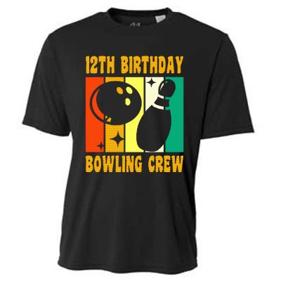 Happy 12 Birthday 12 Year Old Vintage Bowling 12th Birthday Cooling Performance Crew T-Shirt