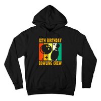 Happy 12 Birthday 12 Year Old Vintage Bowling 12th Birthday Hoodie