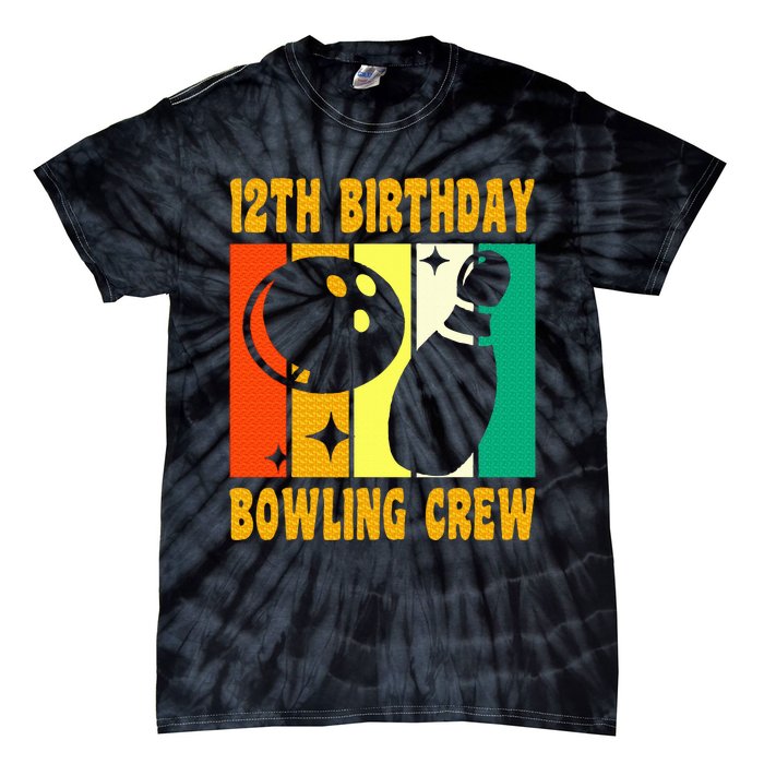 Happy 12 Birthday 12 Year Old Vintage Bowling 12th Birthday Tie-Dye T-Shirt