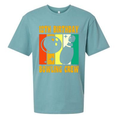 Happy 12 Birthday 12 Year Old Vintage Bowling 12th Birthday Sueded Cloud Jersey T-Shirt