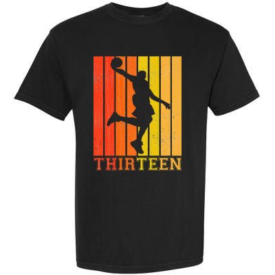 Happy 13th Birthday Decorations For Basketball Players Garment-Dyed Heavyweight T-Shirt