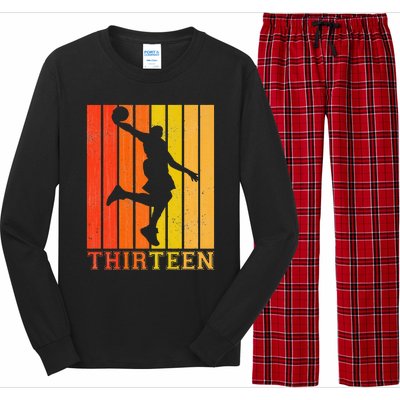 Happy 13th Birthday Decorations For Basketball Players Long Sleeve Pajama Set