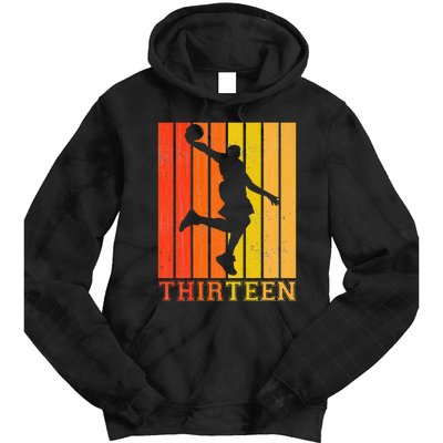 Happy 13th Birthday Decorations For Basketball Players Tie Dye Hoodie