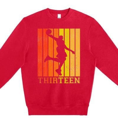 Happy 13th Birthday Decorations For Basketball Players Premium Crewneck Sweatshirt