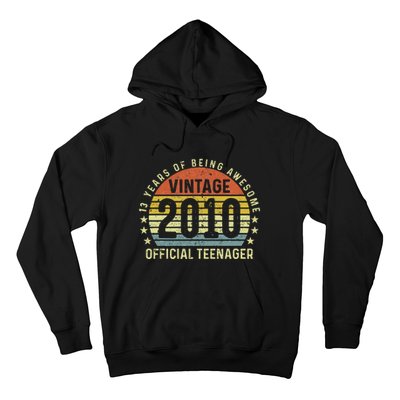 Happy 13th Birthday Vintage 2010 Warning Hoodie