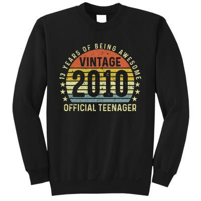 Happy 13th Birthday Vintage 2010 Warning Sweatshirt