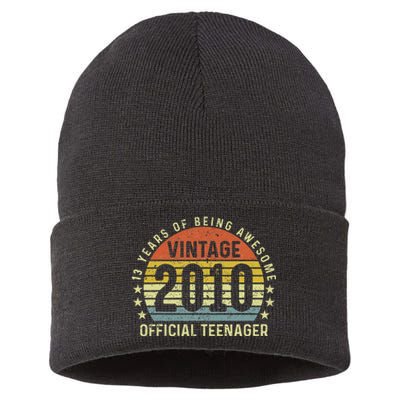 Happy 13th Birthday Vintage 2010 Warning Sustainable Knit Beanie