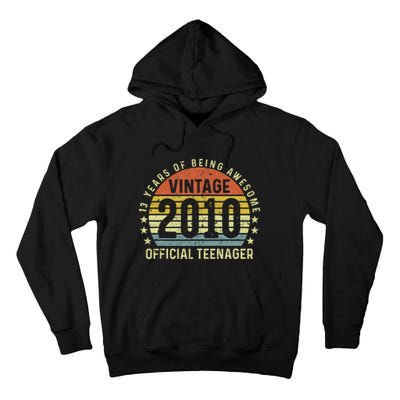 Happy 13th Birthday Vintage 2010 Warning Tall Hoodie