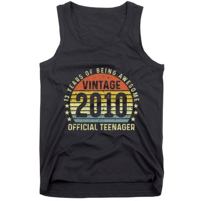 Happy 13th Birthday Vintage 2010 Warning Tank Top