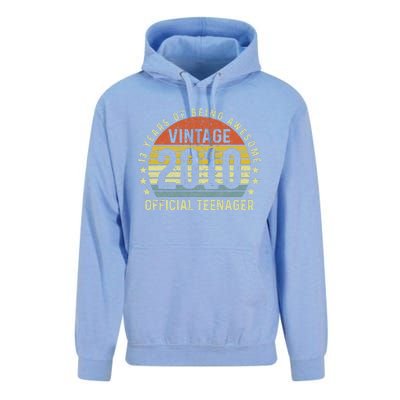 Happy 13th Birthday Vintage 2010 Warning Unisex Surf Hoodie