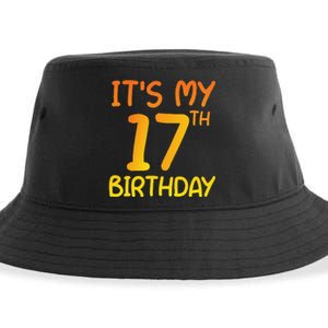 Happy 17th Birthday Gift It's My 17 Birthday 17 Years Bday Sustainable Bucket Hat