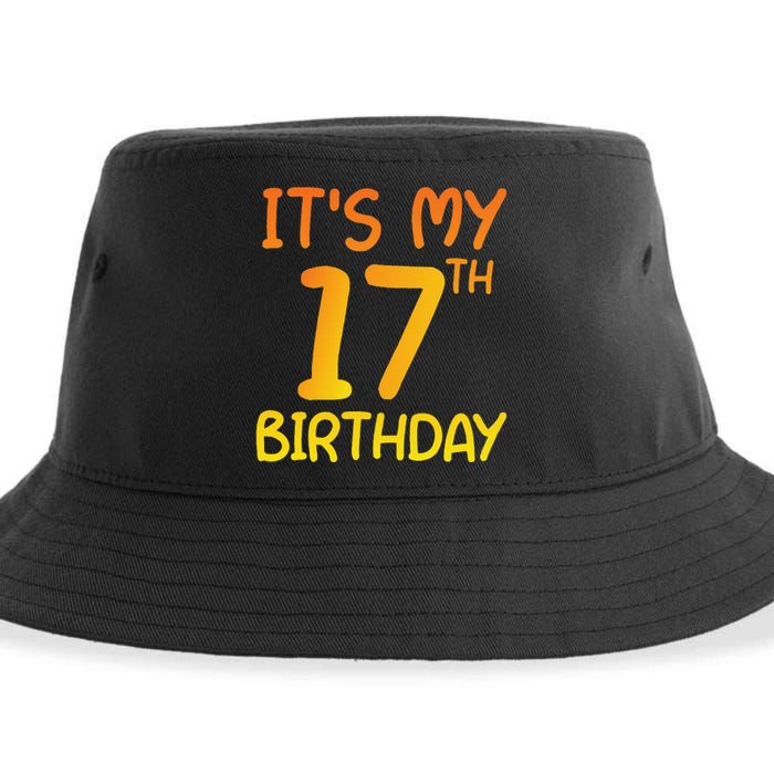 Happy 17th Birthday Gift It's My 17 Birthday 17 Years Bday Sustainable Bucket Hat