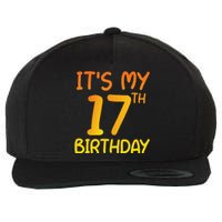 Happy 17th Birthday Gift It's My 17 Birthday 17 Years Bday Wool Snapback Cap