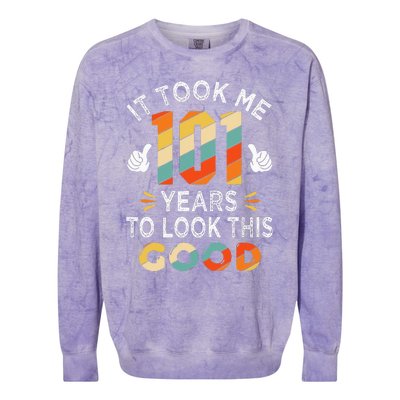 Happy 101st Birthday Gifts Took Me 101 Years 101 Year Old Colorblast Crewneck Sweatshirt